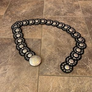 Black and silver belt